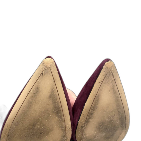 Sam Edelman Hayes T-Strap Stiletto Heels Plum Purple Suede‎ Chic Size 7 - Picture 5 of 7